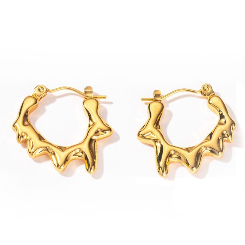 S.Steel Gold Plating Hoop Women-c