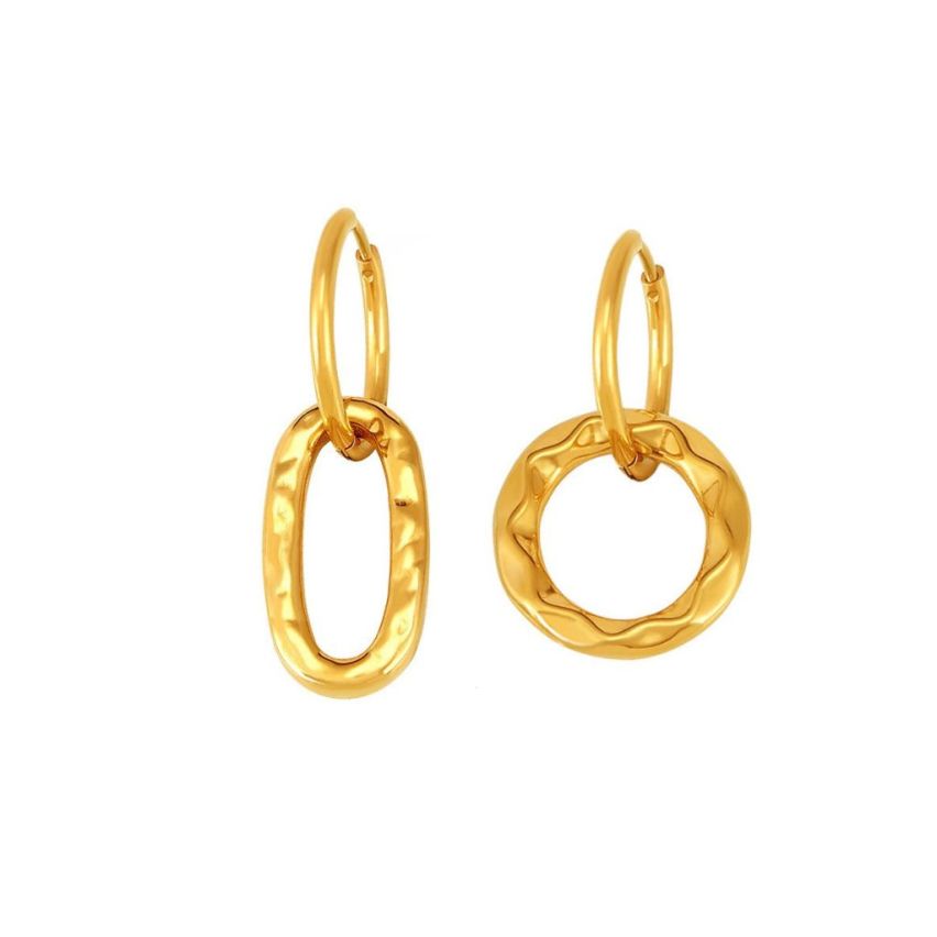 S.Steel Gold Plating Hoop Women-c