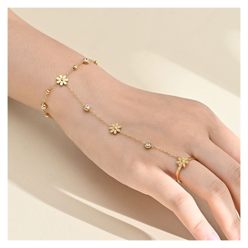 S.Steel Gold Plating Zircon Indians Women-c