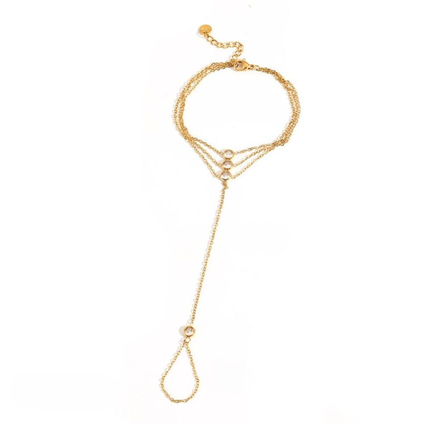 S.Steel Gold Plating Zircon Indians Women-c 3.3g