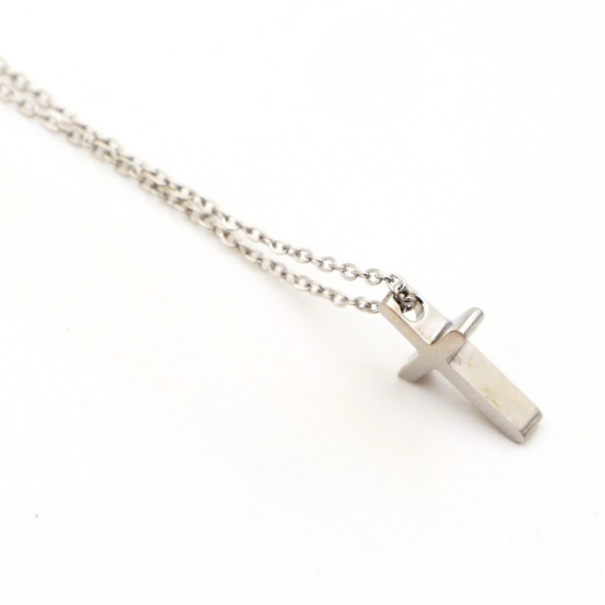 S.Steel Shiny Cross Men-c