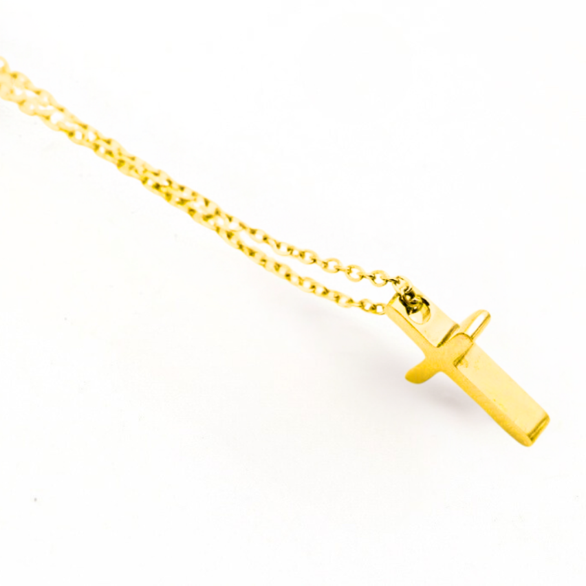 S.Steel Gold Plating Cross Men-c