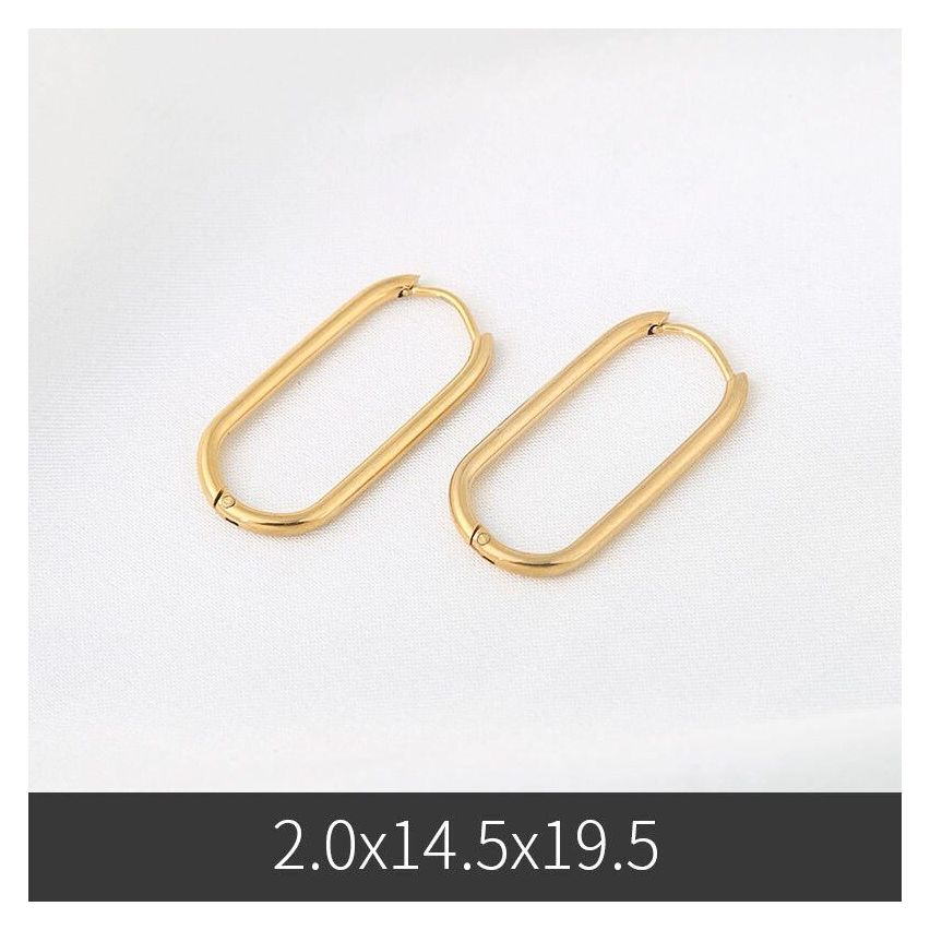 S.Steel Gold Plating Hoop Women-c 19.5x14.5mm - 2mm