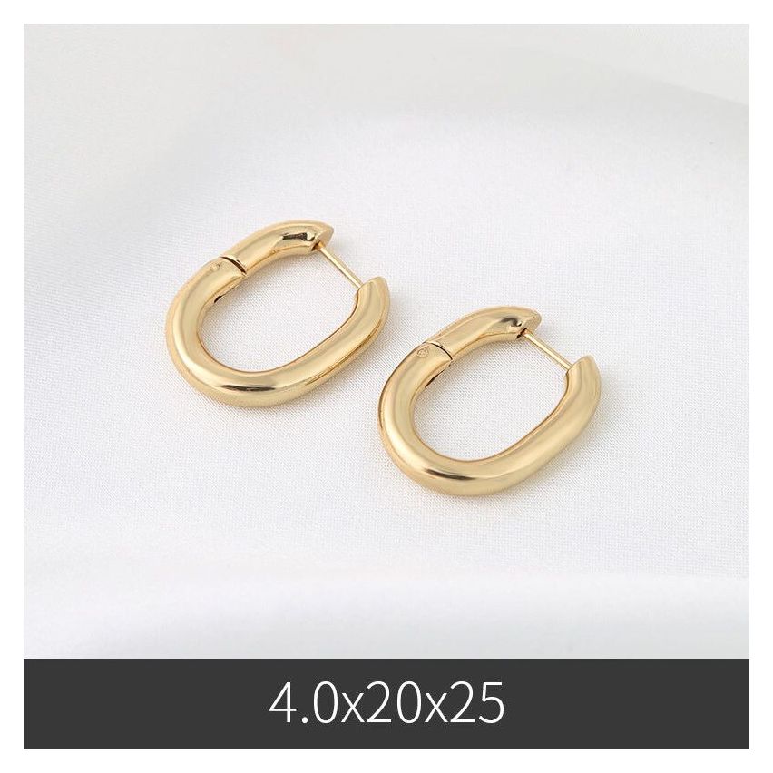 S.Steel Gold Plating Hoop Women-c 25x20mm - 4mm