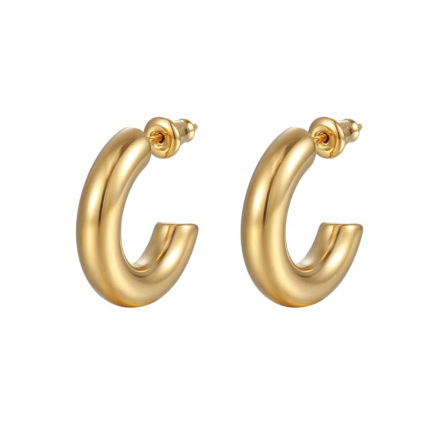 S.Steel 20mm to 60mm Gold Plating Hoop (Standard) Women-c