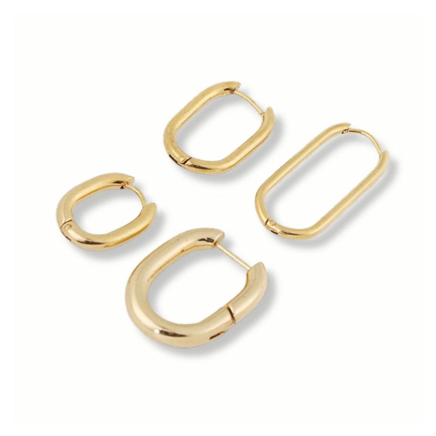 S.Steel Gold Plating Hoop Women-c