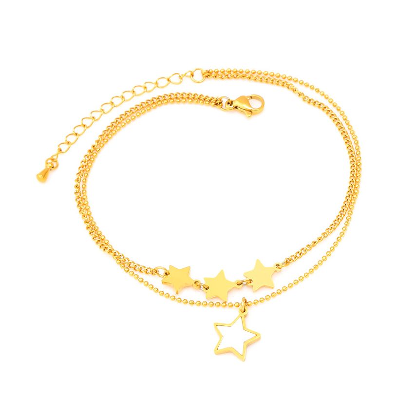 S.Steel Gold Plating Anklets Women-c 4.3g