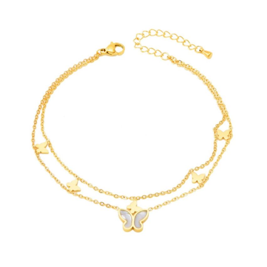 S.Steel Gold Plating Anklets Women-c 3g