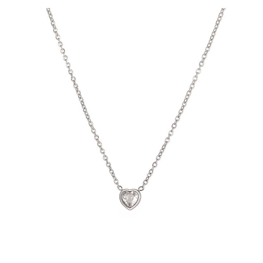 S.Steel White Zircon In love Women-c