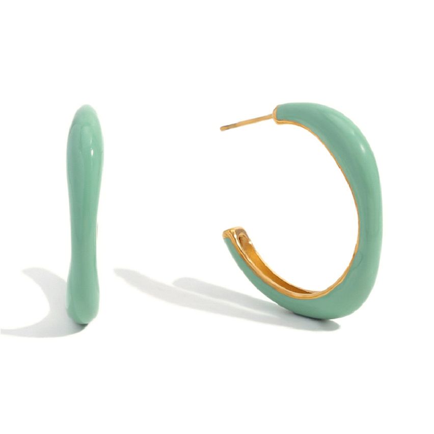 S.Steel Gold Plating Enamel Women-c 7.8g - 5.3mm