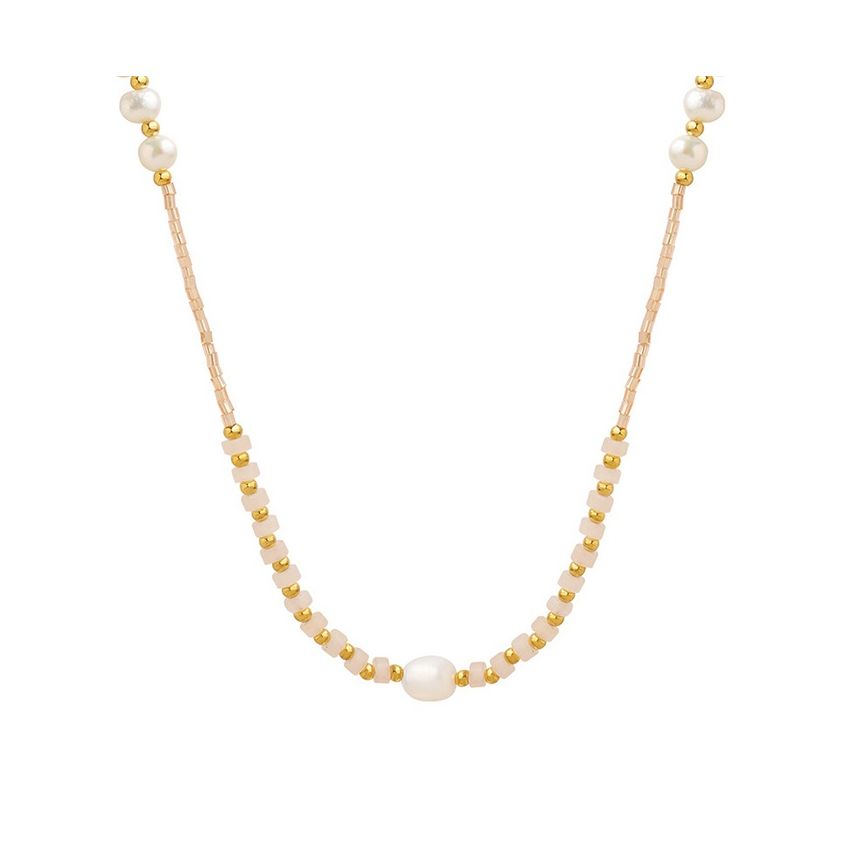 S.Steel Gold Plating Freshwater pearl Pearls Women-c