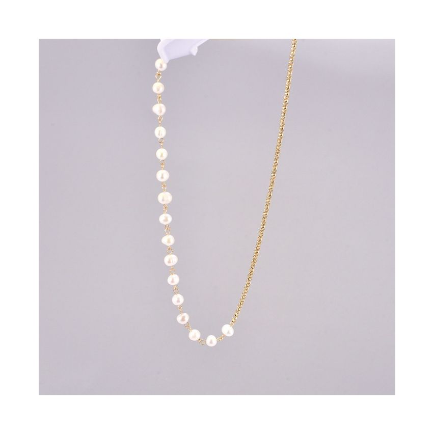 S.Steel Gold Plating Shell Bead Pearls Women-c 11g