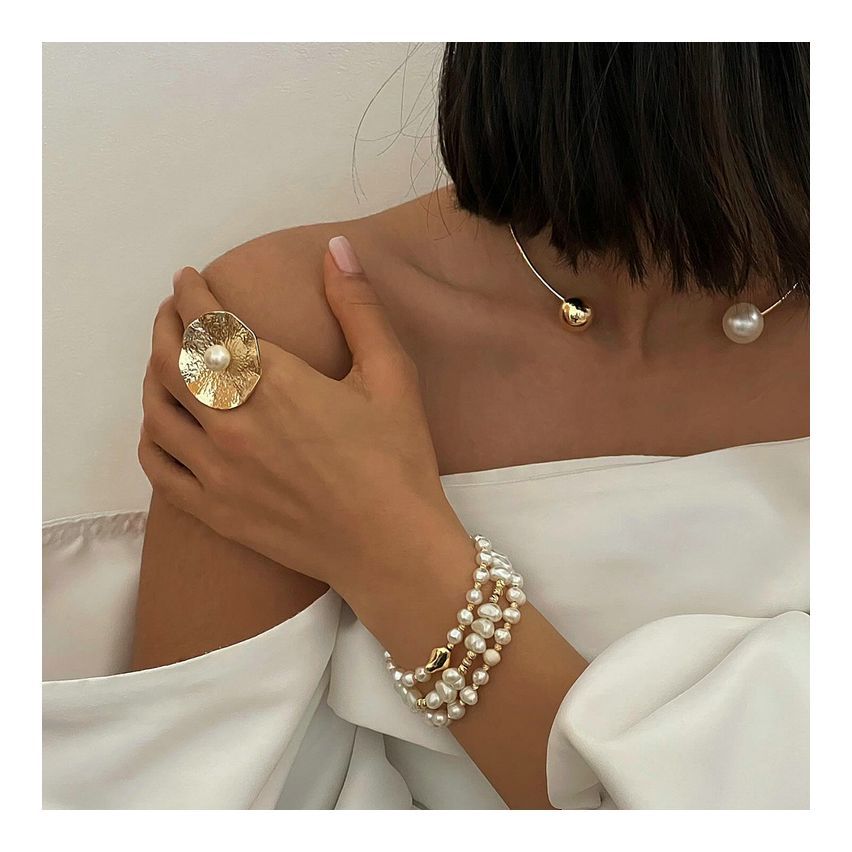 S.Steel Gold Plating Geometric Women-c