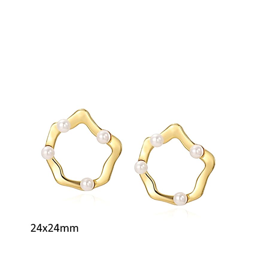 S.Steel Gold Plating Pearls Women-c 8.4g 25.5x25.1mm