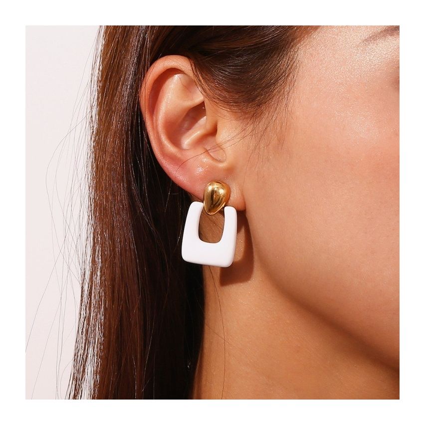 S.Steel Gold Plating Enamel Women-c 7.4g 32.7x20.5mm