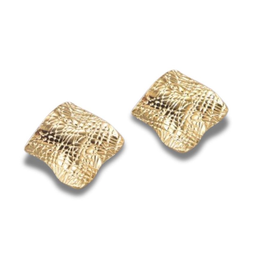 S.Steel Gold Plating Geometric Women-c 12g 28x28mm