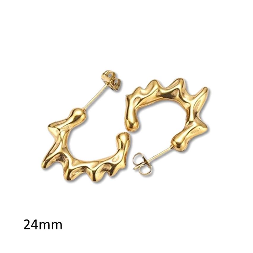 S.Steel Gold Plating Geometric Women-c 4.5g 24x23mm