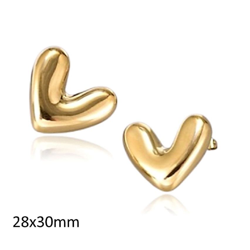 S.Steel Gold Plating Geometric Women-c 13g 28x30mm