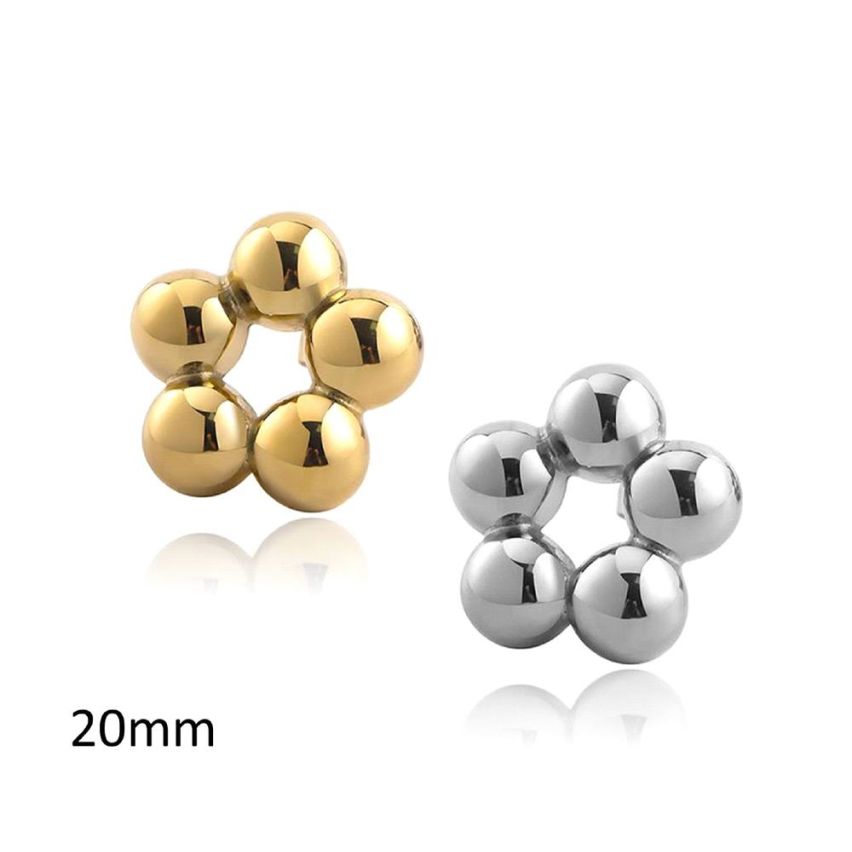 S.Steel Gold Plating Geometric Women-c 20g 20x20mm