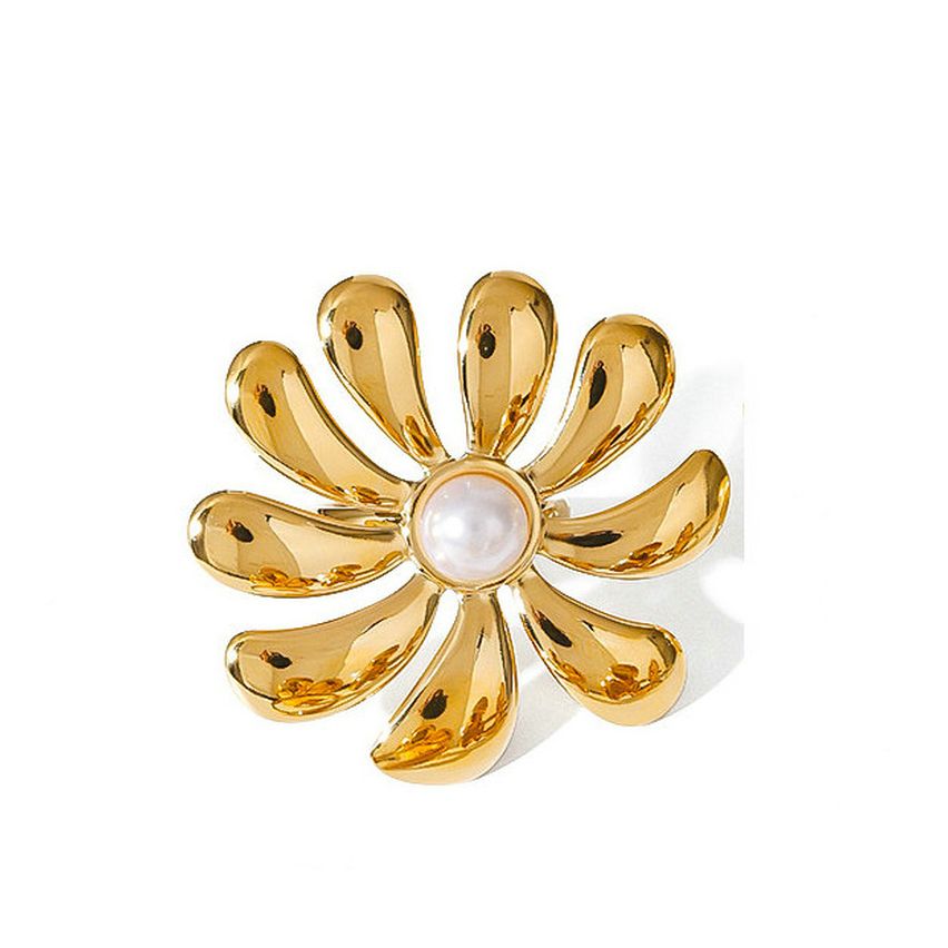 S.Steel Gold Plating Geometric Women-c 9.7g 40x40mm