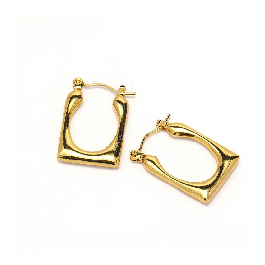 S.Steel Gold Plating Hoop Women-c 6.43g 23.5x13.5mm