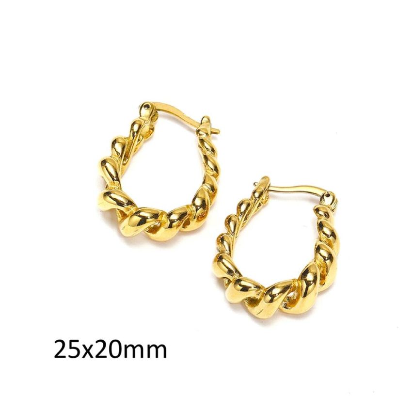 S.Steel Gold Plating Hoop Women-c