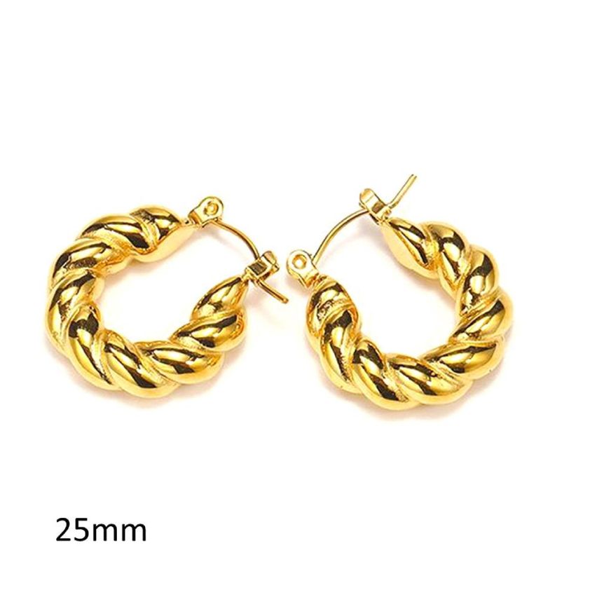 S.Steel Gold Plating Hoop Women-c