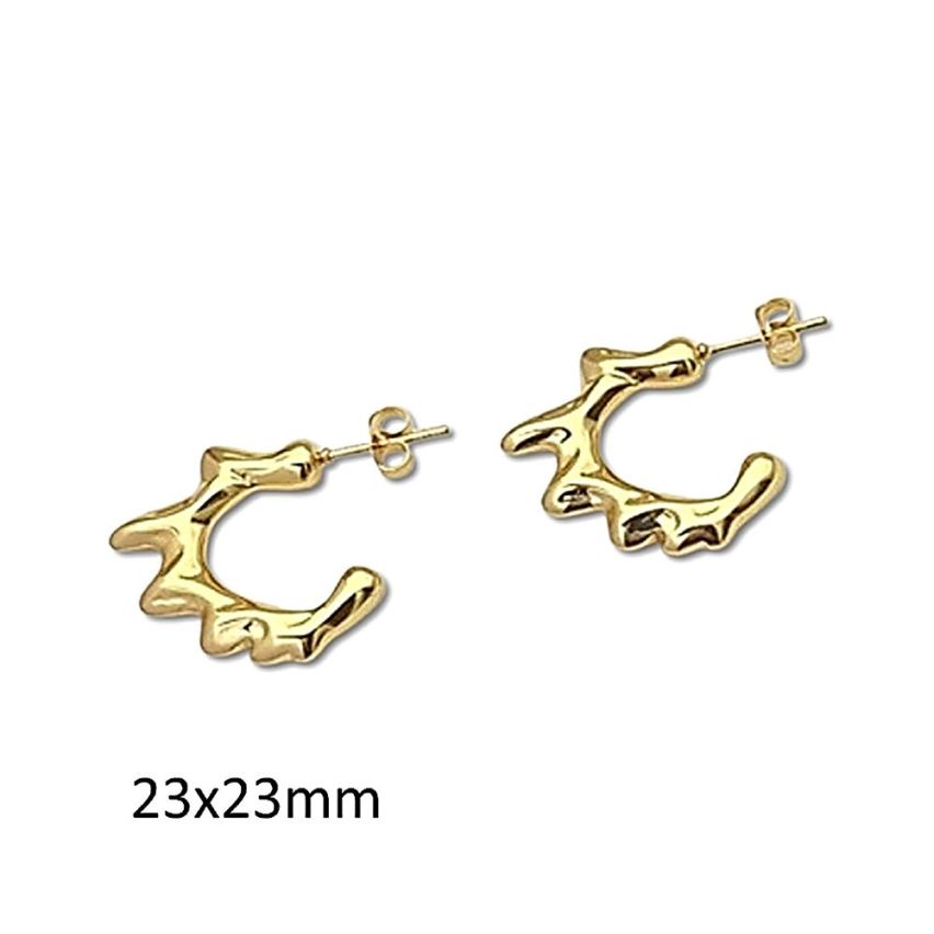 S.Steel Gold Plating Hoop Women-c