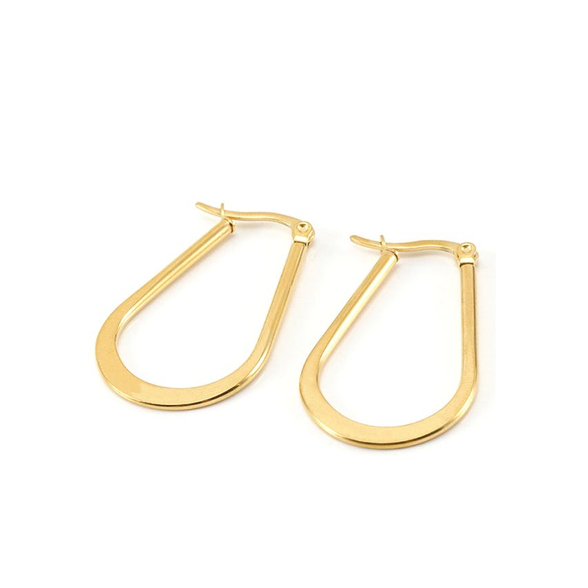 S.Steel Gold Plating Hoop (Standard) Women-c 8g 34x21mm - 2mm