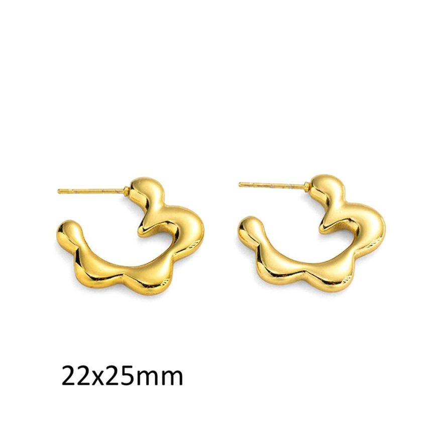 S.Steel Gold Plating Hoop Women-c