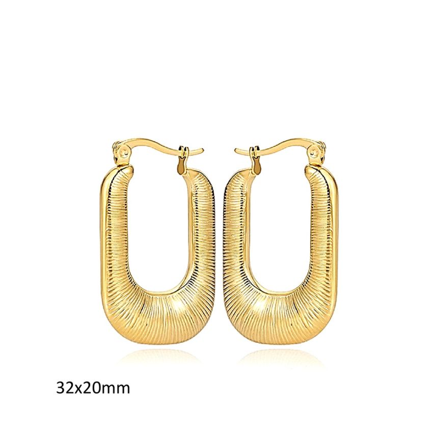 S.Steel Gold Plating Hoop Women-c