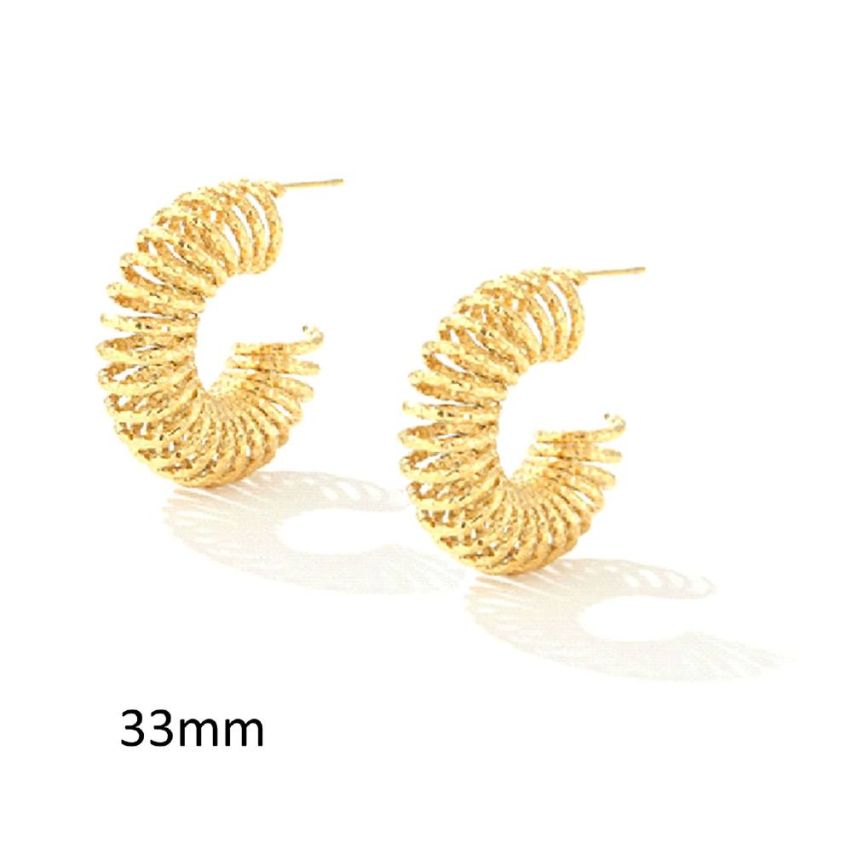 S.Steel Gold Plating Hoop Women-c