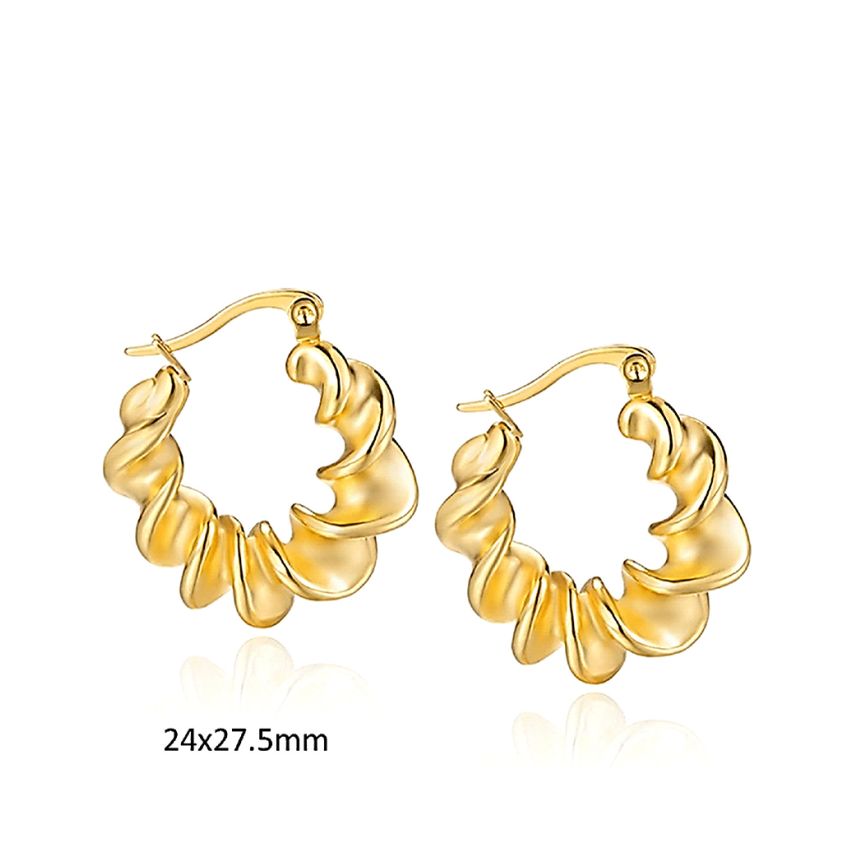 S.Steel Gold Plating Hoop Women-c