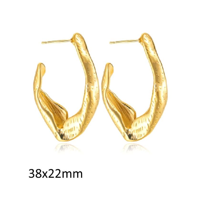 S.Steel Gold Plating Hoop Women-c