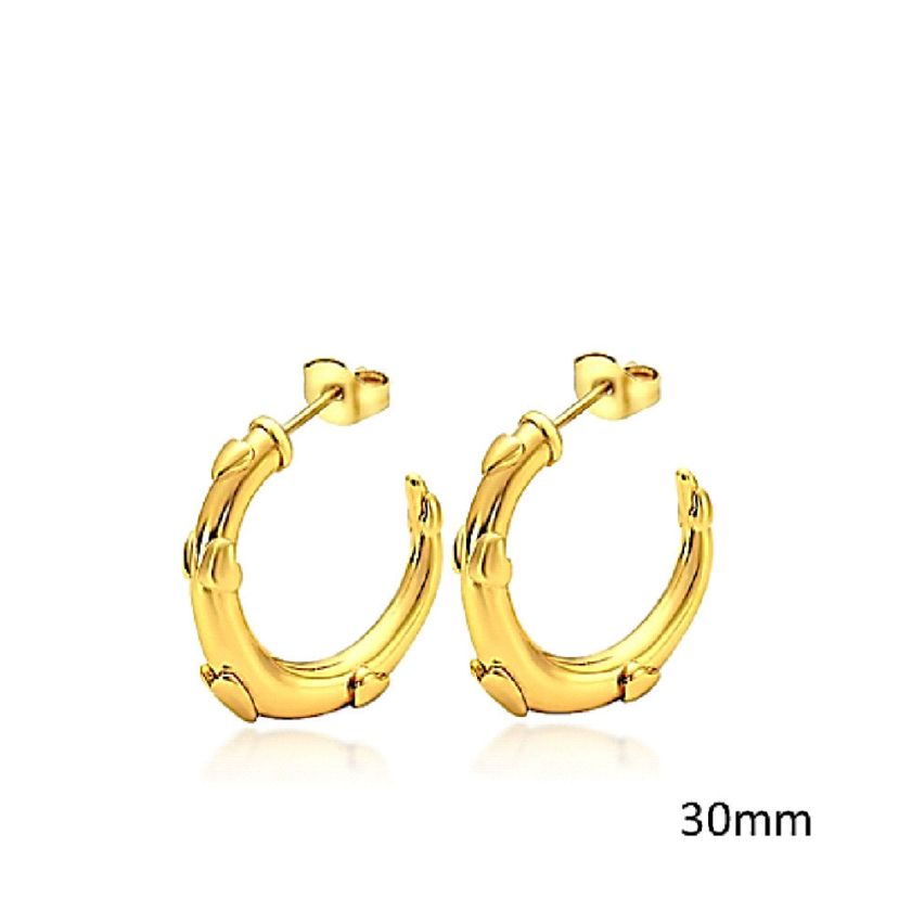 S.Steel Gold Plating Hoop Women-c