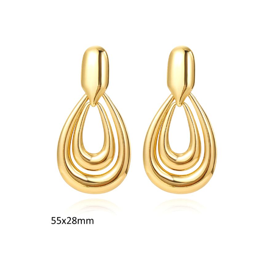 S.Steel Gold Plating Hoop Women-c