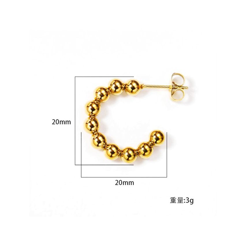 S.Steel Gold Plating Hoop Women-c