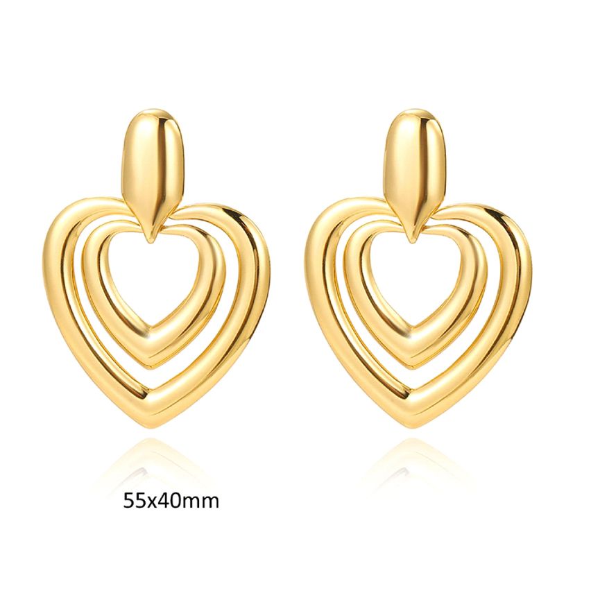 S.Steel Gold Plating Hoop Women-c