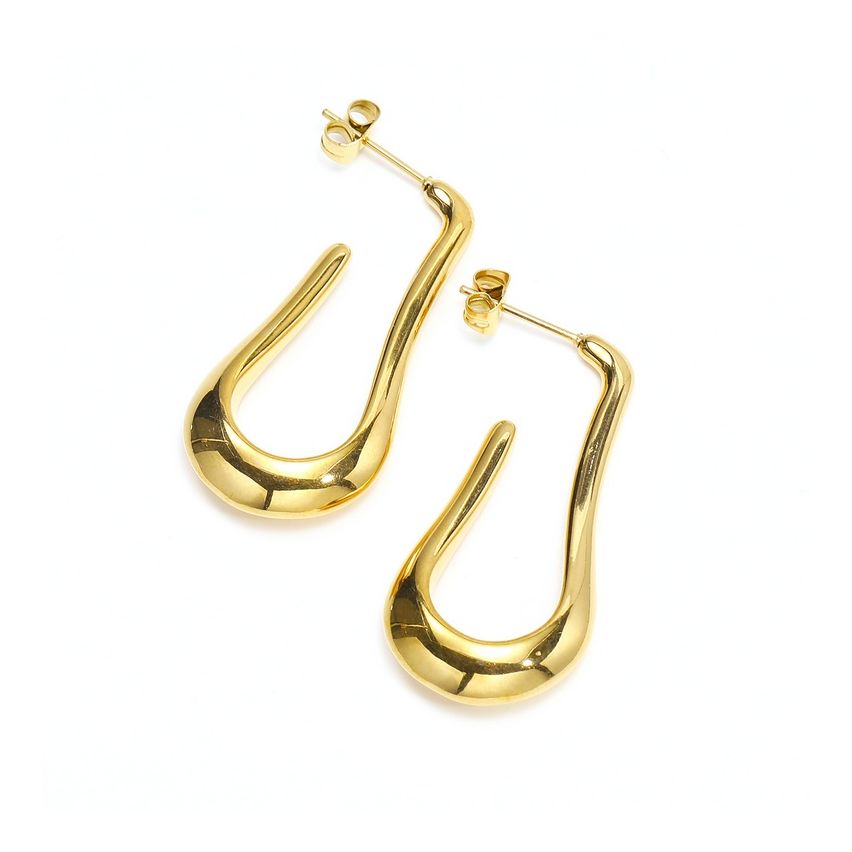 S.Steel Gold Plating Hoop Women-c 12.5g 30x5.3mm