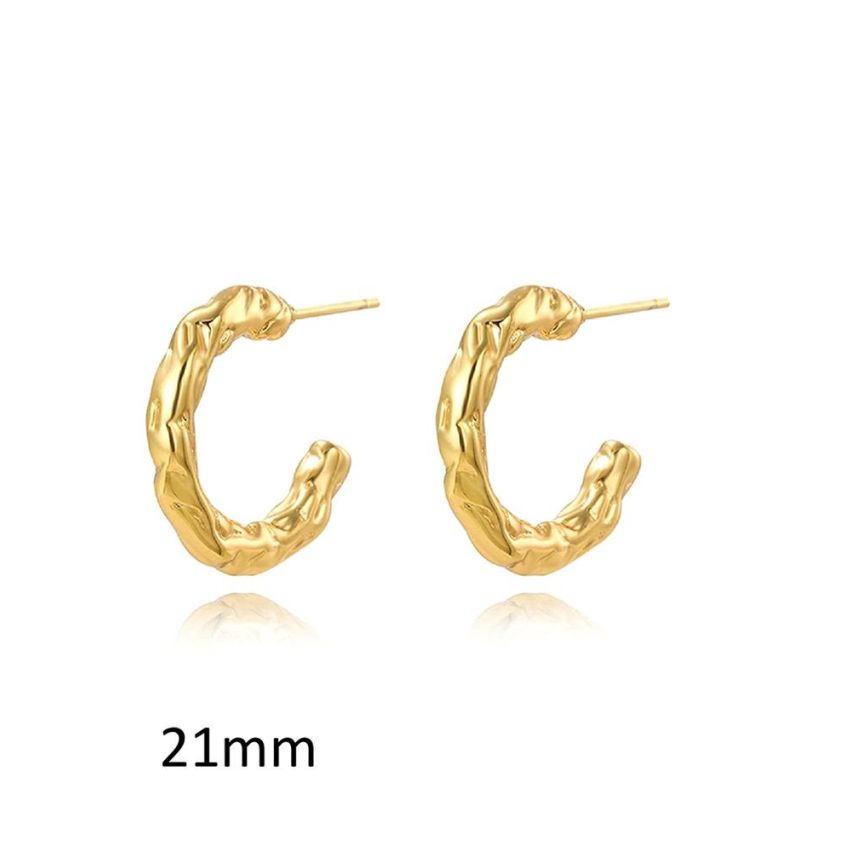 S.Steel Gold Plating Hoop Women-c