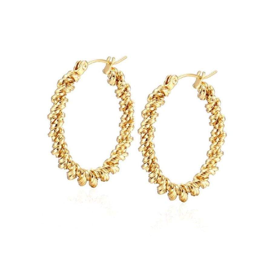 S.Steel Gold Plating Hoop Women-c 7g