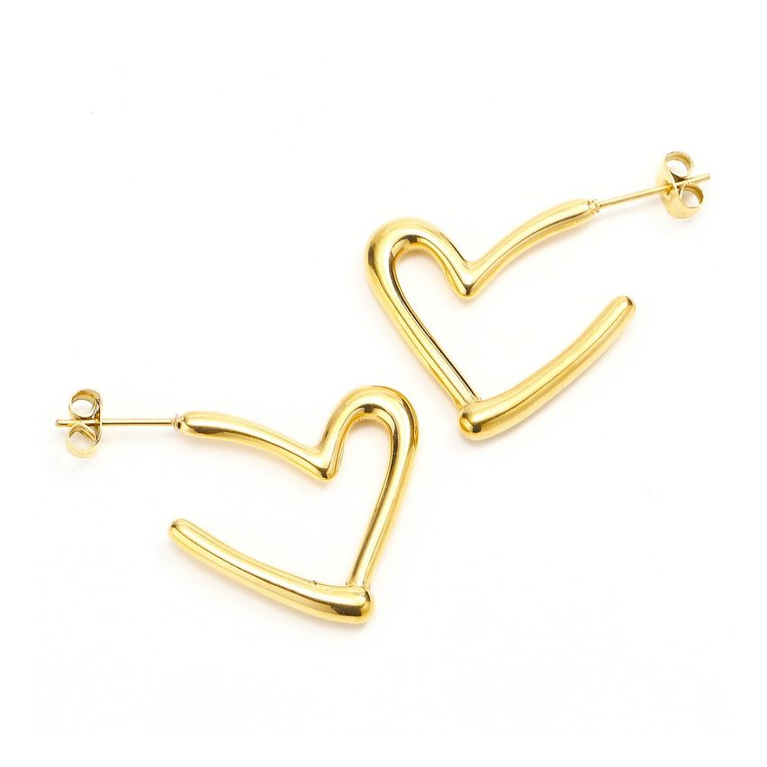 S.Steel Gold Plating Hoop Women-c 3.1g 20x26mm