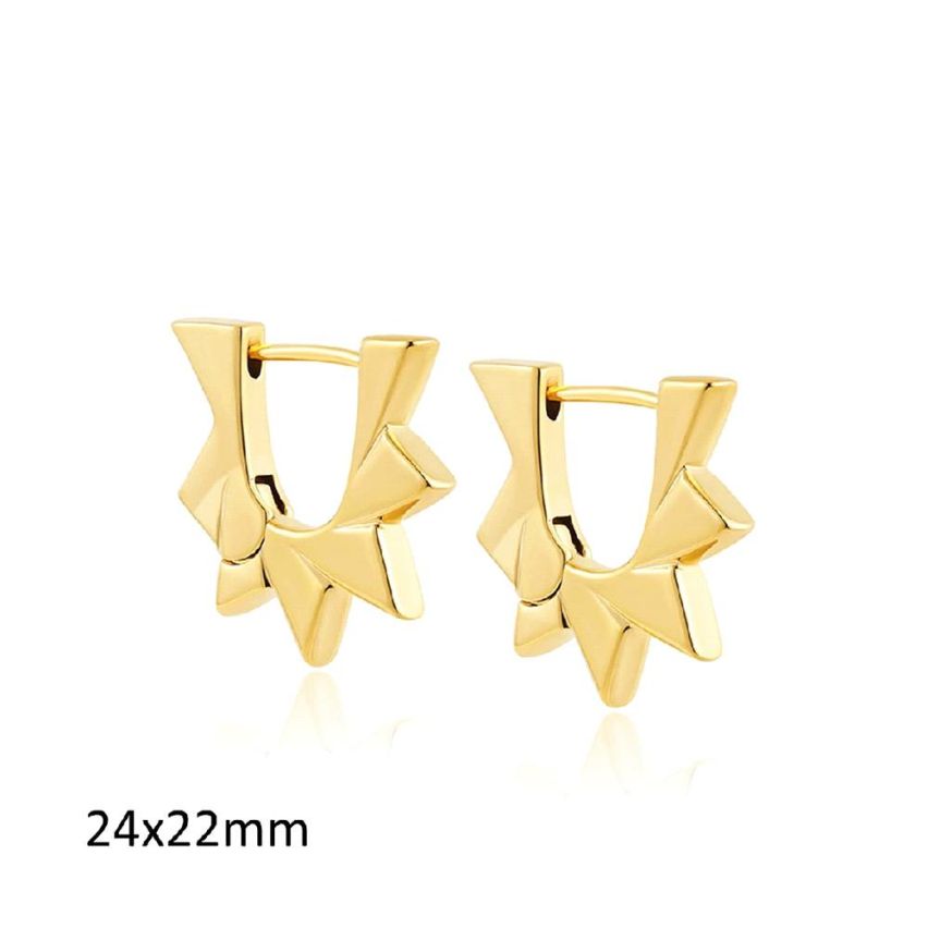 S.Steel Gold Plating Hoop Women-c 11g 22x24mm