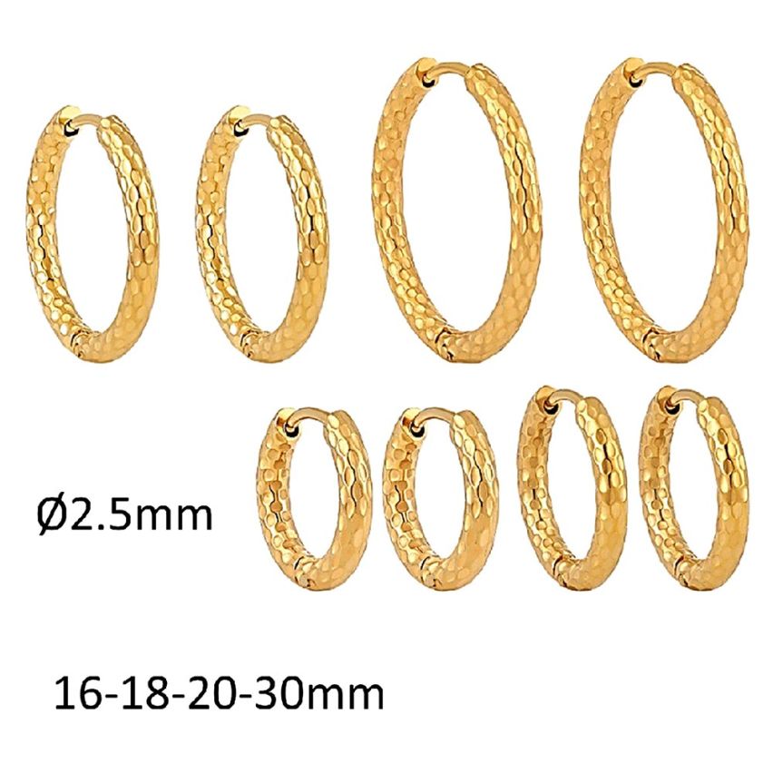 S.Steel Gold Plating Hoop (Standard) Women-c