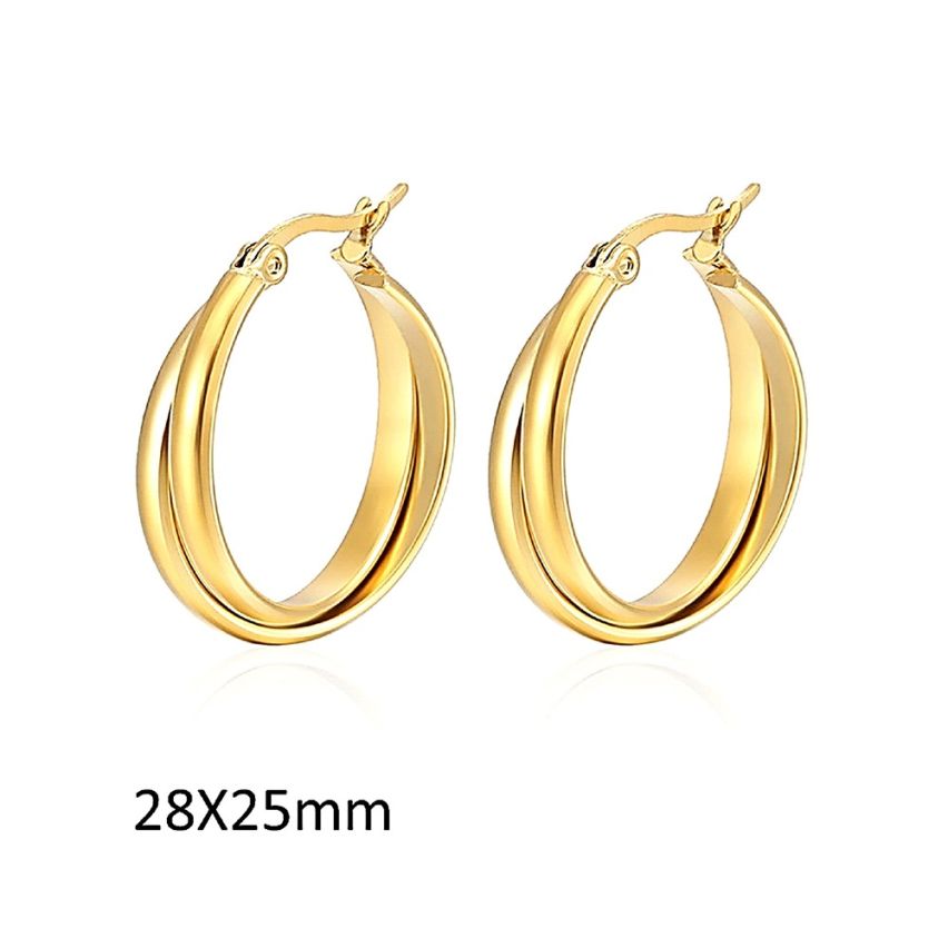S.Steel Gold Plating Hoop (Standard) Women-c