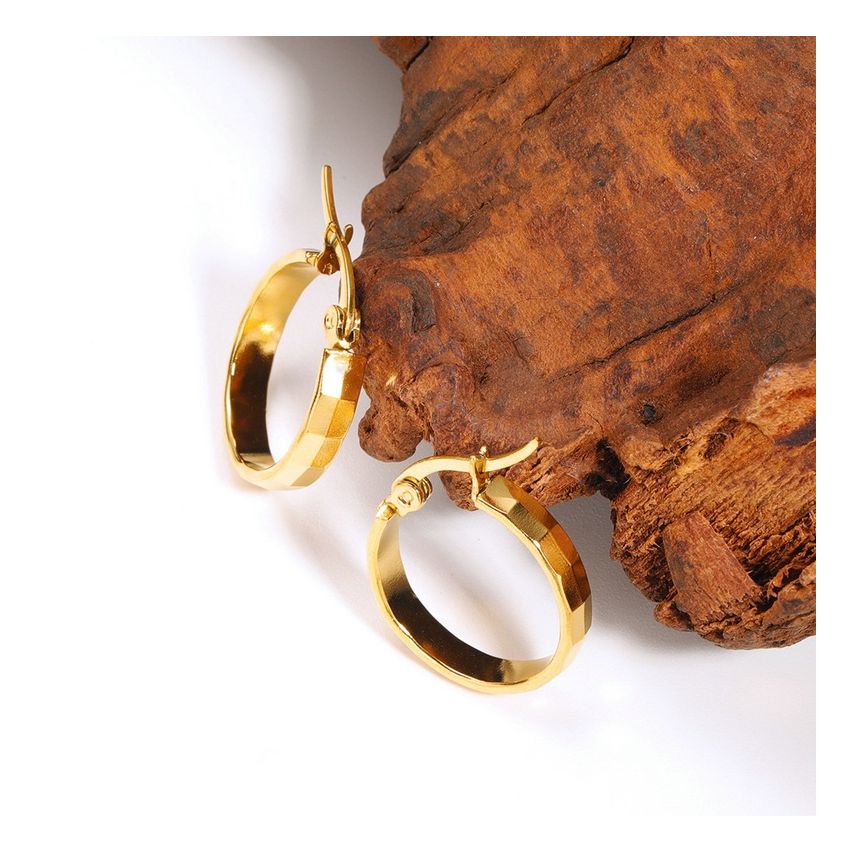 S.Steel Gold Plating Hoop (Standard) Women-c 2g 20x18mm