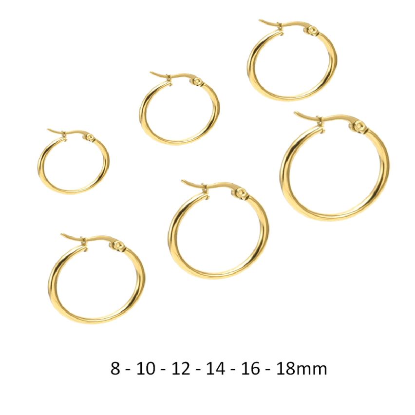 S.Steel Gold Plating Hoop (Standard) Women-c