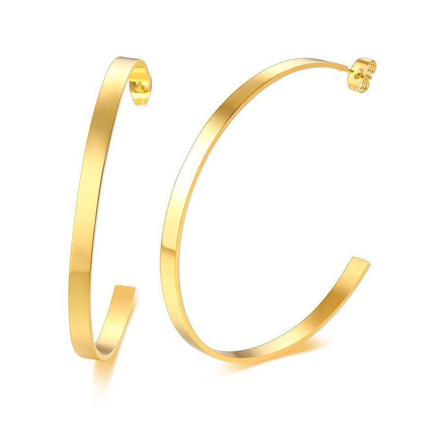 S.Steel Gold Plating Hoop (Standard) Women-c