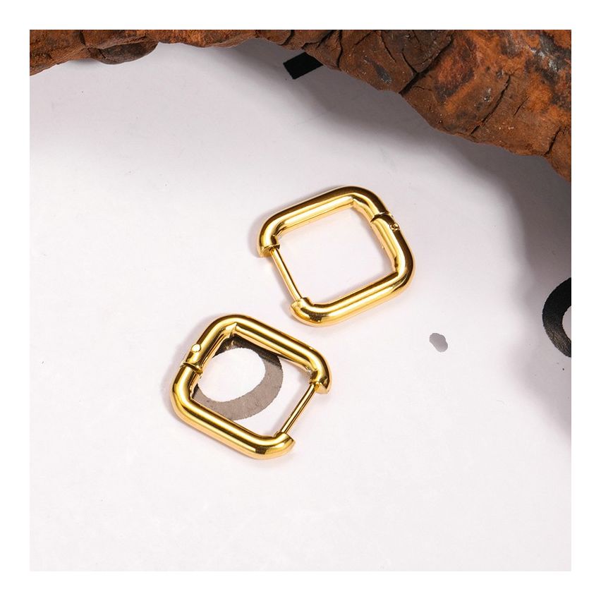 S.Steel Gold Plating Hoop (Standard) Women-c 1.5g 14x14mm