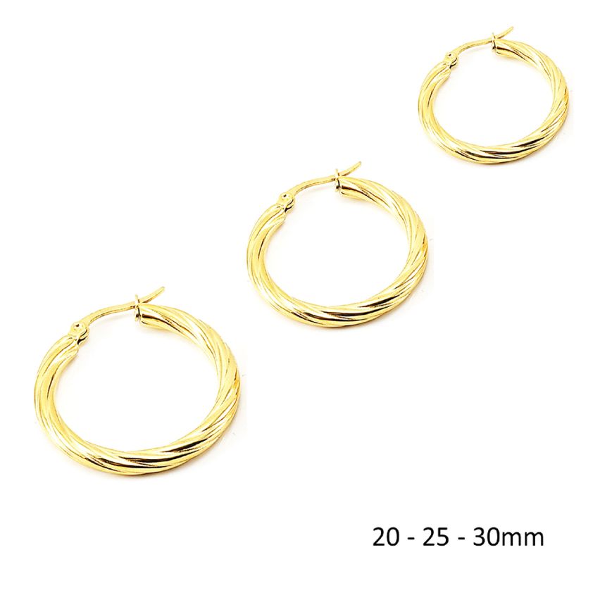 S.Steel Gold Plating Hoop (Standard) Women-c